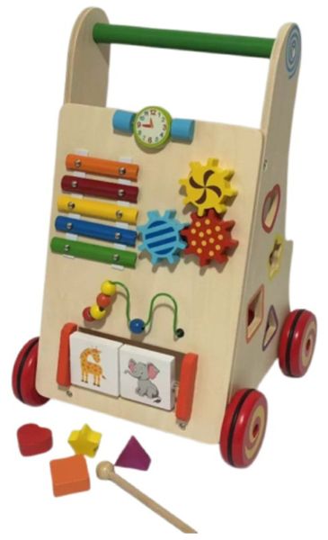 Wooden Activity Walker Toy Anti-rollover baby learning to walk