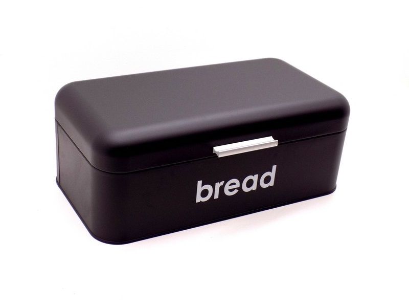 Elegant Bread Bin Black Rectangle - Matt Finish
