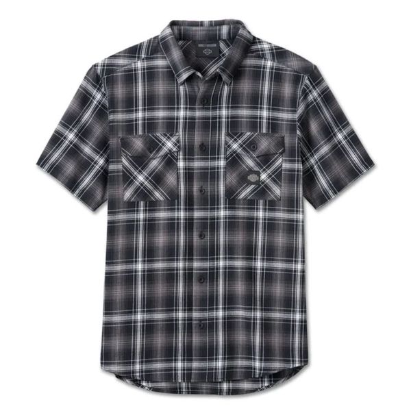 Harley-Davidson Men's Backing It In Short Sleeve Plaid Shirt