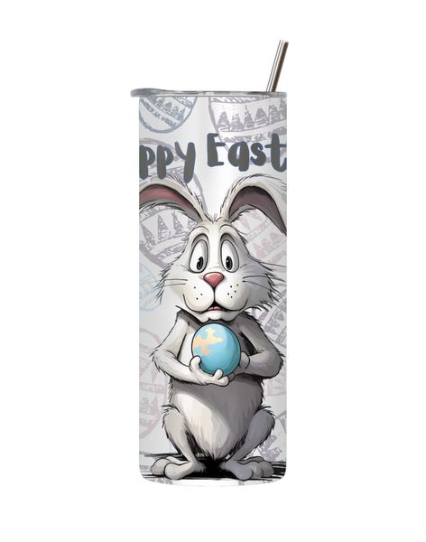Blue Egg 20 Oz Straight Skinny Tumbler Trendy Easter Graphic Present 082