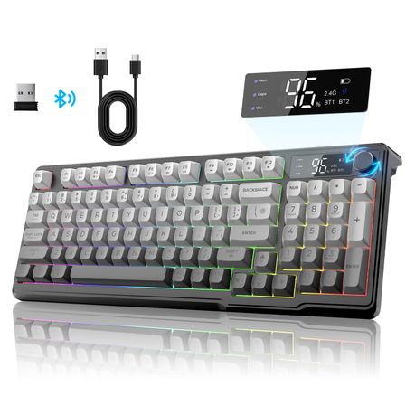 FREE WOLF M96 Silent Gaming Keyboard, Wireless Bluetooth Membrane Keyboard Image