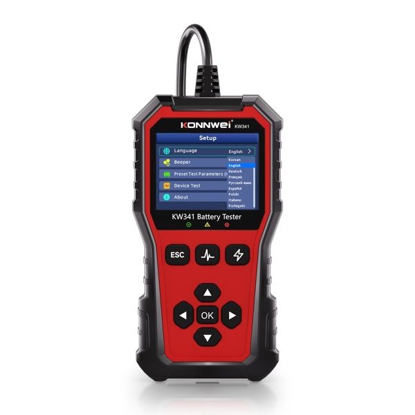 KONNWEI KW341 6V/12V/24V Battery Tester Color TFT Analyzer with 2.8" Screen