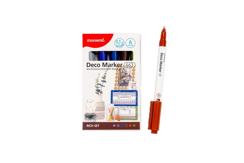 Monami Acrylic Deco Markers 463 - Extra Fine 0.7mm Risk 6's