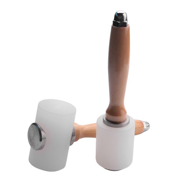 Leather Carving Hammer,Leather Mallet,Wooden Handle Nylon Hammer