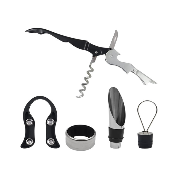 5-Pieces Wine Bottle Opener Accessory Set - JM-63