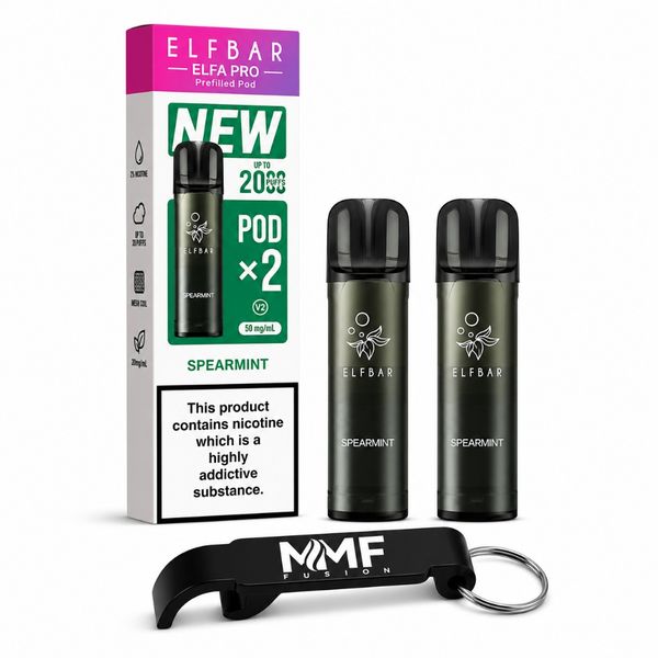 Elf Bar MMF Elfa Pro V2 2000 Puffs Disposable POD - Spearmint (20 Pods)