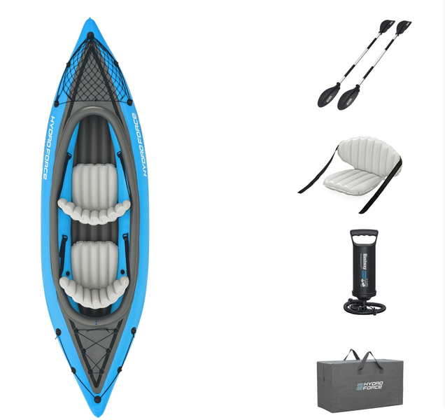 HydroForce Inflatable Two-Person Canoe Kayak with Accessories