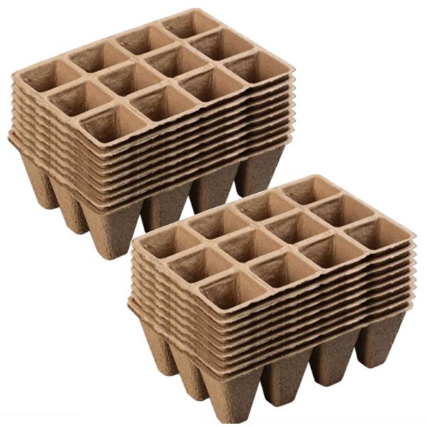 Garden 20 Piece Seedling Germination Decomposable Starter Tray - 12 Holes