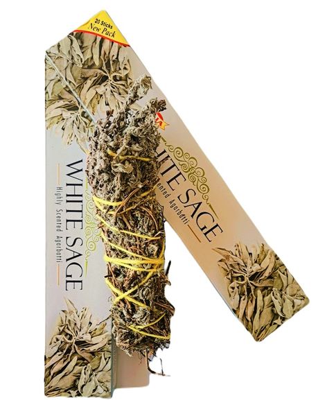 White Sage Smudge Stick with Puja Sage Incense