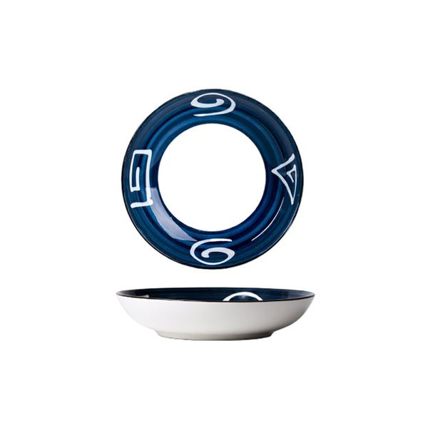 Colored Ceramic Bowls Dinner Plate-set of 4