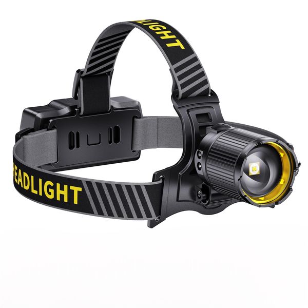 9000 Lumens Rechargeable LED Headlamp, 60H Battery, IPX7 Waterproof