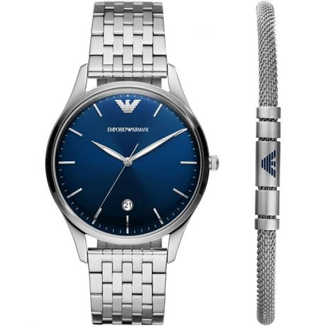 Emporio Armani Special-Edition Silver Stainless Steel Watch and Bracelet  Set - AR80045 | Buy Online in South Africa 