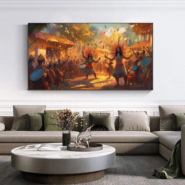 Canvas Wall Art - Tribal Celebration - 0347