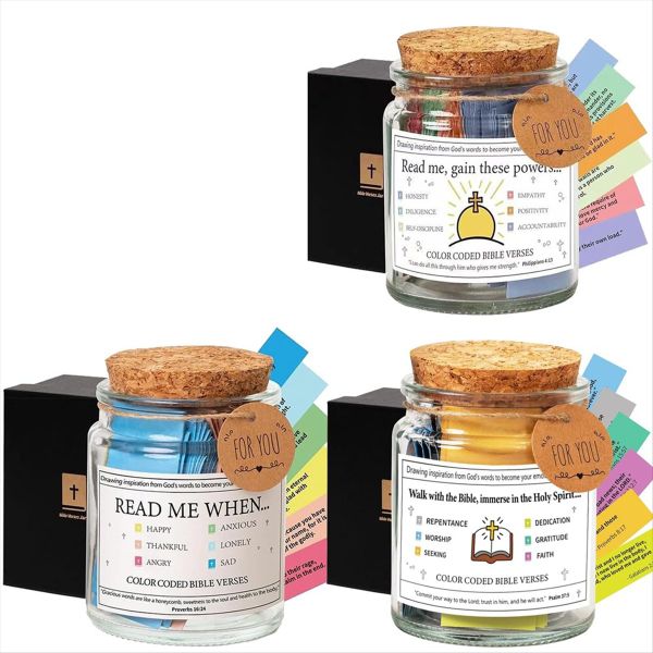 3 Pcs the Hope Jar Bible Verses Bible Verses in a Jar Glass Prayer Jar