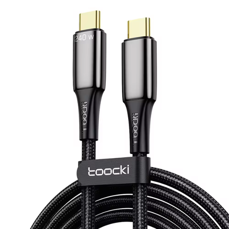 TOOCKI Type-C to Type-C Fast Charger Cable, 1M, 240W Data Phone Cord Image