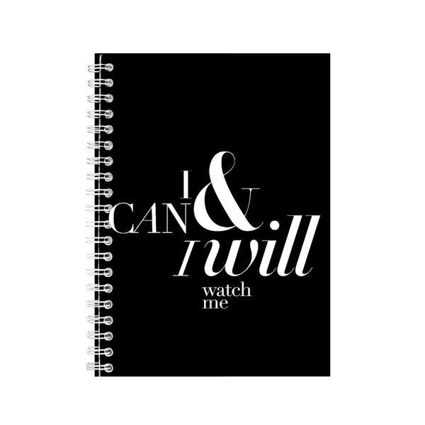 I Will A5 Notebook Spiral Lined Motivational Saying Graphic Notepad Gift143