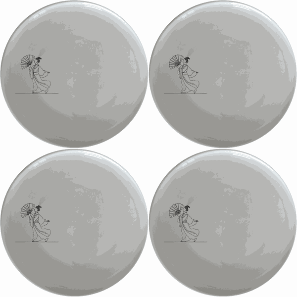 Chinese Cultural Imagery Dinner Plate Set of 4 - Range 1