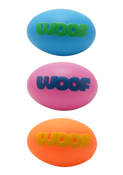3 Pieces Interactive Pets Dog Rubber Rugby Throw and Catch Ball 3 Colors