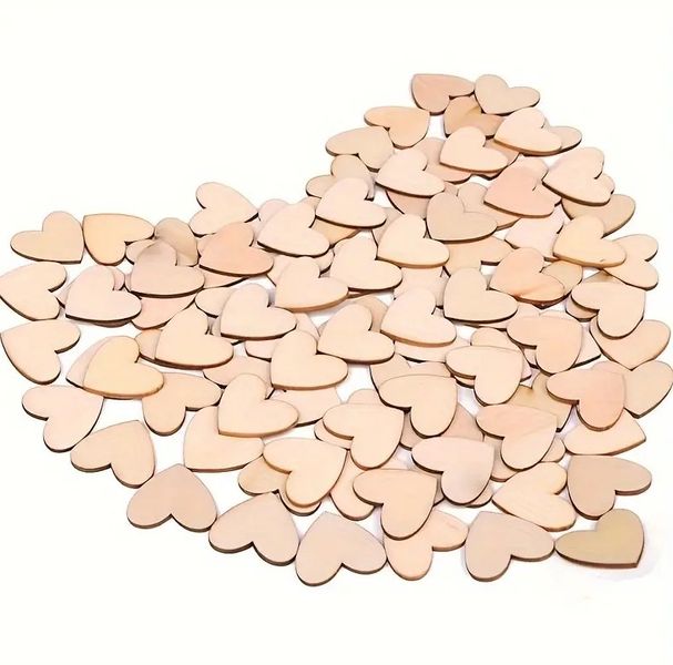 100pcs High-Quality Wooden Hearts Confetti