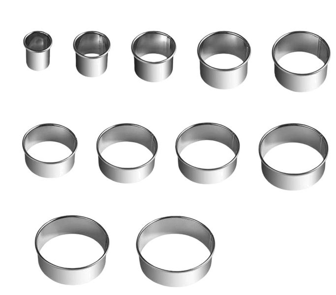 11 Pieces Round Stainless Steel Cake Mousse Ring Set Baking Cutters