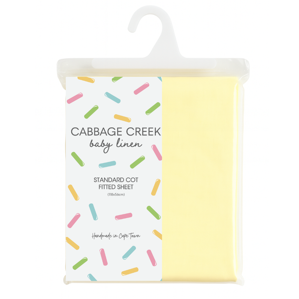 Cabbage Creek - Standard Cot Fitted Sheet - Lemon