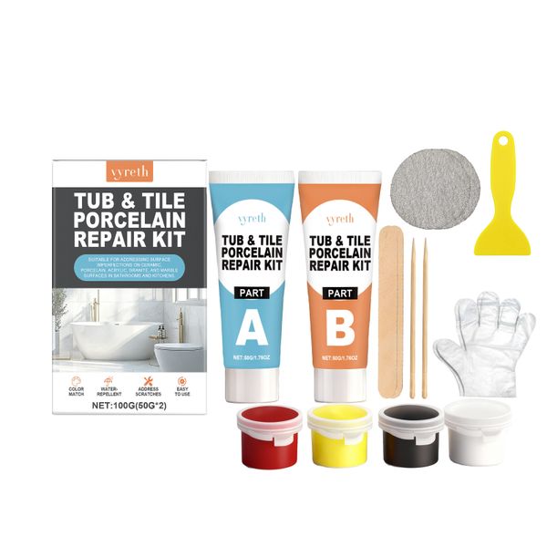 vyreth Tub &amp; Tile Porcelain Repair Kit - 100g Daily Use