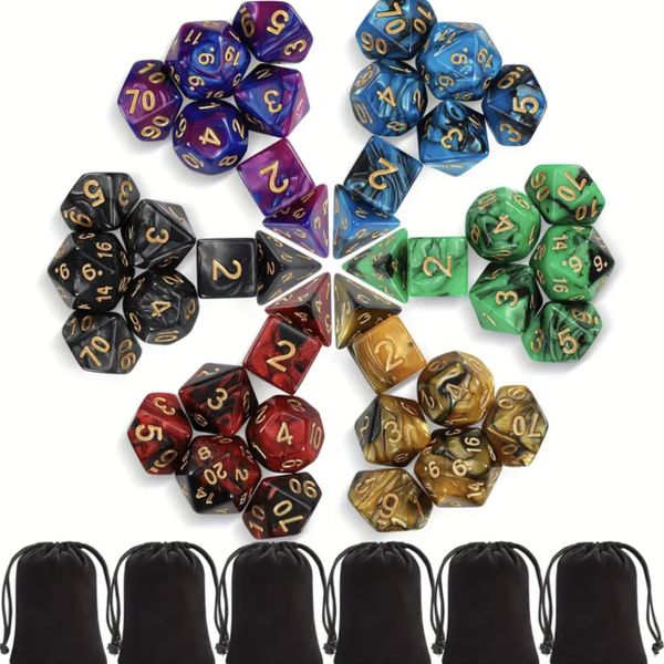 42 Piece DND Dice Set with 6 Drawstring