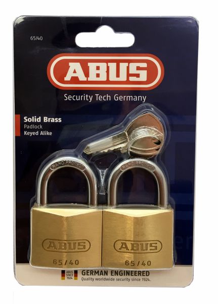 Abus Padlocks 40mm Keyed Alike 2 Pack Blister