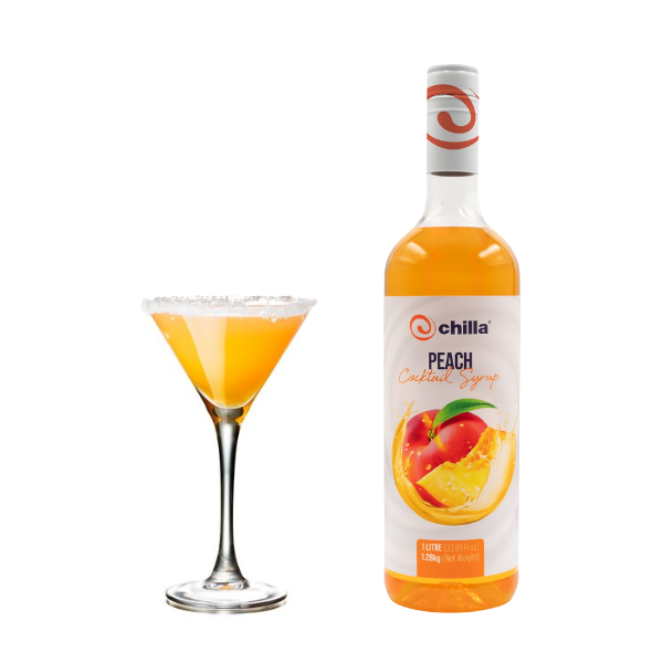 Chilla Peach Cocktail Syrup 1lt Peach | Syrup | Fruit | Coffee | Cocktail