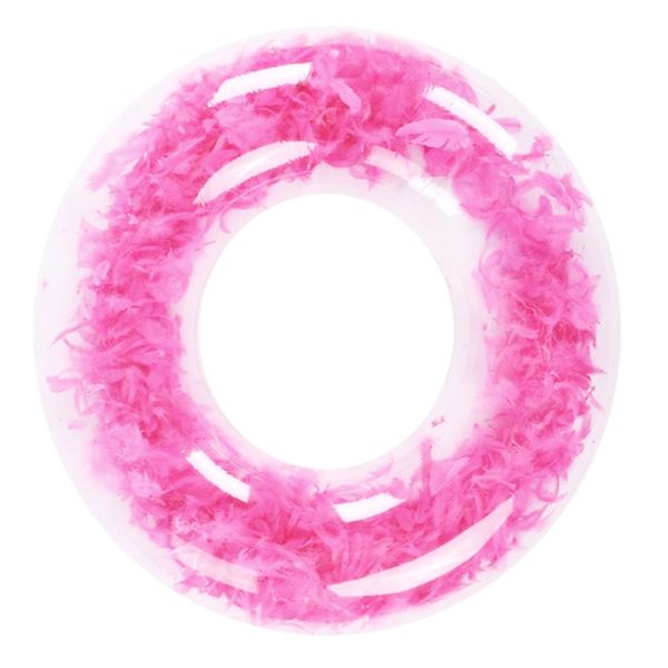 Thickened Transparent Feather PVC Inflatable Swimming Ring 70cm