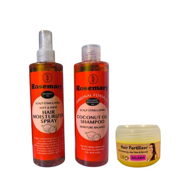 Rosemary - Coconut Oil Shampoo, Moisturizing Spray &amp; Hair Fertilizer