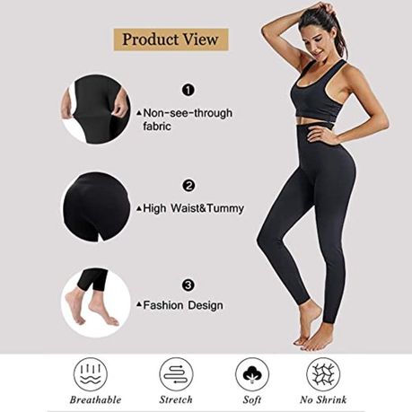 High Waist Thermal Leggings Thick Women's Winter Fleece Lined Warm Tummy  Control