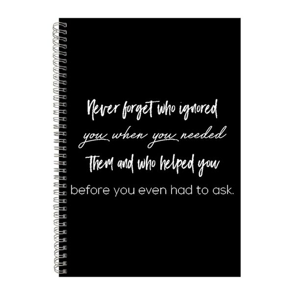 Never forget A4 Notebook Spiral and Lined Motivational Graphic Notepad 186