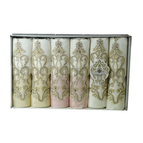 Luxurious Textured Motif Design Soft &amp; Absorbent Hand Towel Set 10
