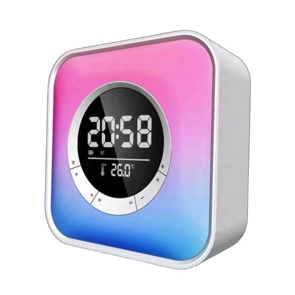 All-in-one Alarm Clock with Bluetooth Speaker, Touch Control Bedside Lamp