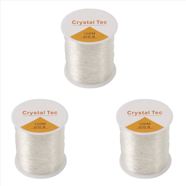 0 8Mm Clear Bead Crystal Elastic Bracelet String For Jewelry Making