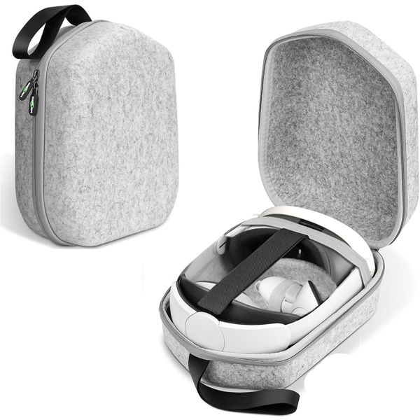 VR Carry Case Compatible with Meta Quest 3S/Quest 3/Oculus Quest 2 Grey