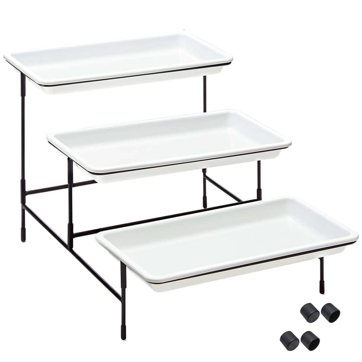 3 Tier Serving Tray With Stand Buffet Server Catering Platters-Large ...