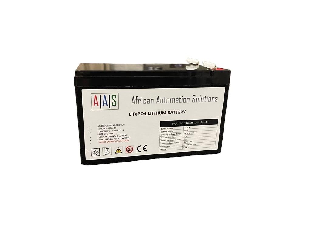 12 Volt 7 A, AAS Lithium, Gate Motor and Alarm Upgrade Battery