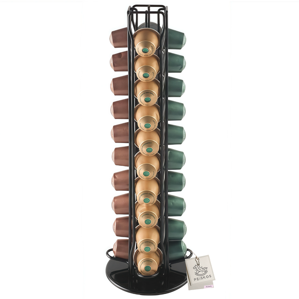 PEISKOS 360 Degree Rotatable Metal Coffee Capsules Holder Coffee Pod Holder