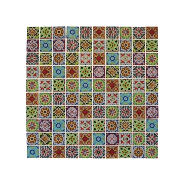 Decor Tiles - Mixed Colour Patterned Glass 28x28mm