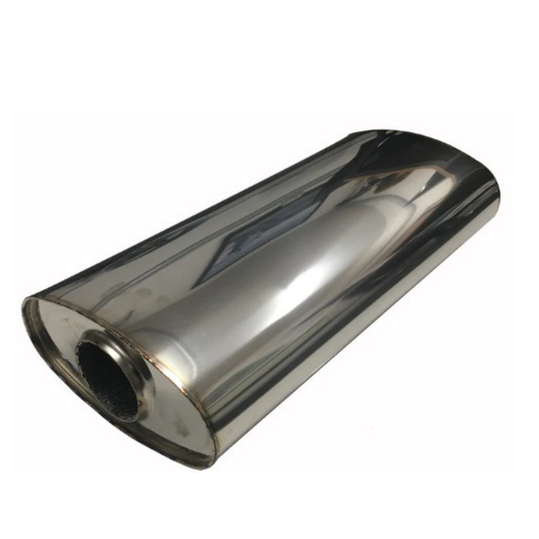 Oval Stainless Steel Exhaust Silencer 300mm (50-89mm Inlet)