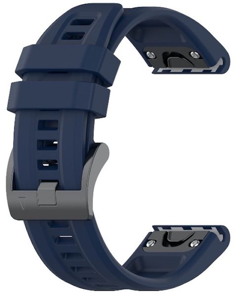 Silicone replacement Garmin Fenix 7X/6X/5X 22mm QuickFit Strap - Navy Blue