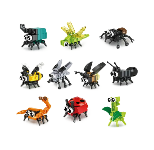 Insect Kingdom Building Blocks - Set of 10 Lego Compatible Bugs