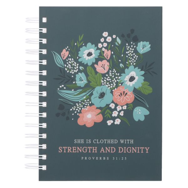 Hardcover Wirebound Journal - She Is Clothed in Strength and Dignity