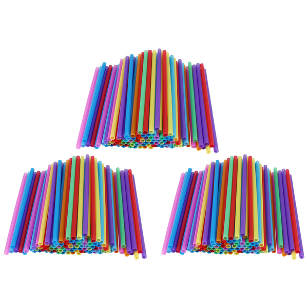 300Pcs 3In Jumbo Straws Smoothie Straws Assorted Bright Colors