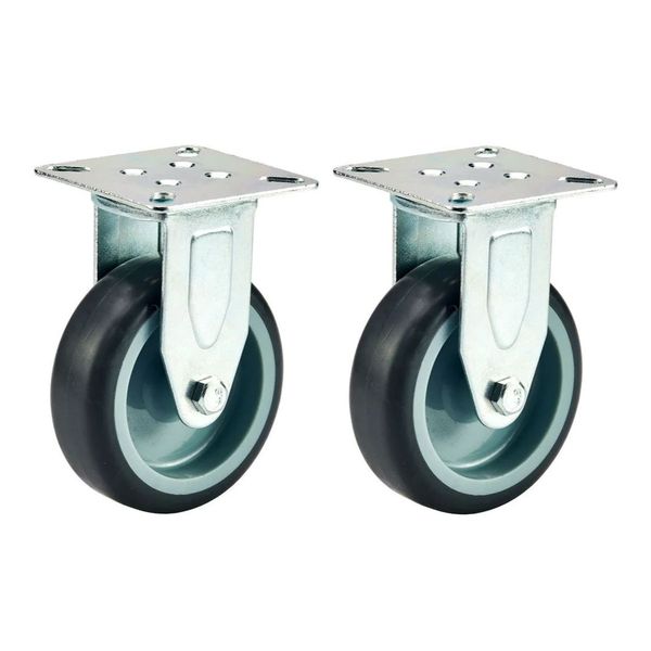 2 Pack 75mm, Castor Wheel, Fixed, Thermoplastic