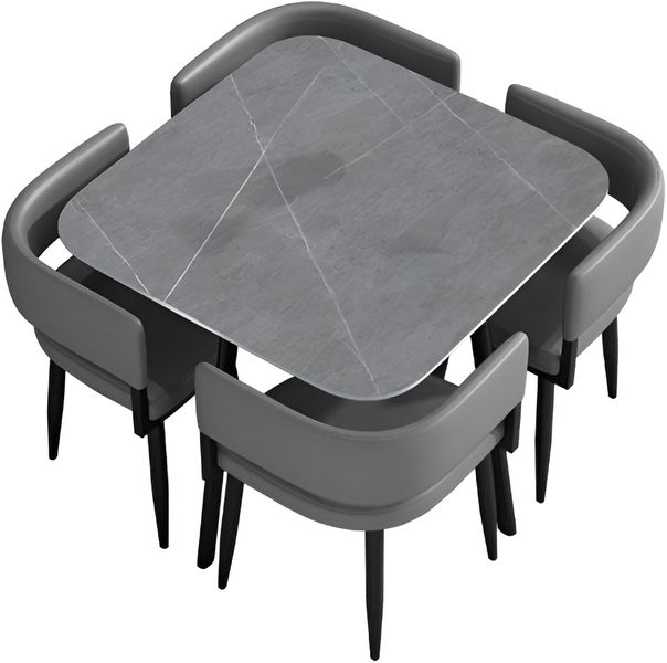 Modern Dining Set - 5 Piece Set - Grey