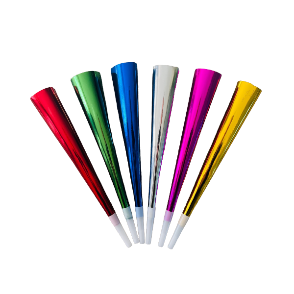 Foil Party Horns (Pack of 12)