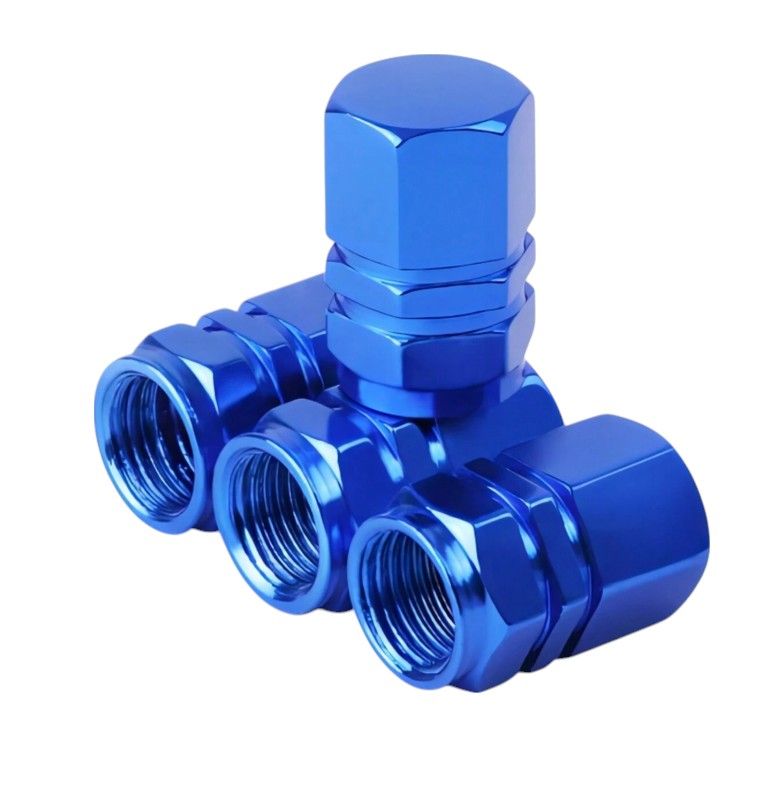 Universal Metal Tire Valve Caps - 4 Pieces